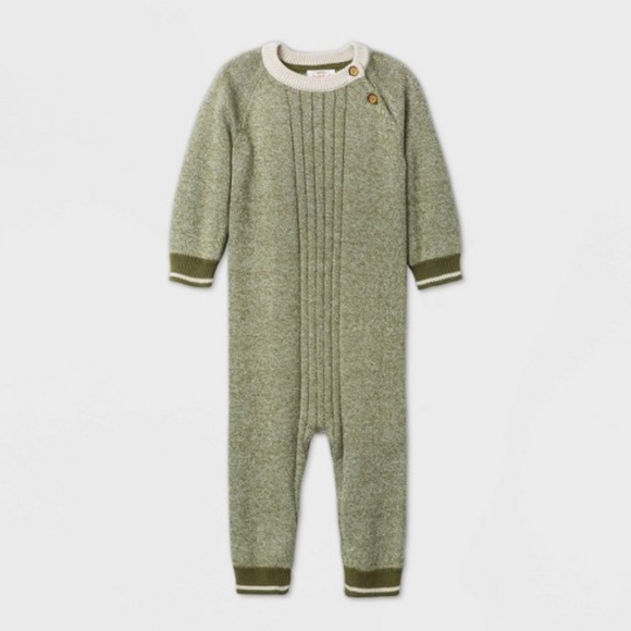 Cat & Jack Long Sleeve Marl Sweater Romper 0-3mo - Picture 1 of 1